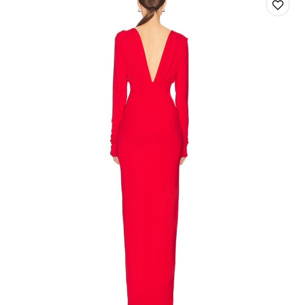 Helsa jersey deep v maxi dress in chile - Picture 2 of 3